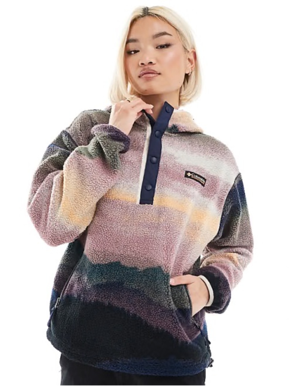 Vintage Cropped Columbia Helvetia
Printed Crop Purple Half Zip Pullover Sweater